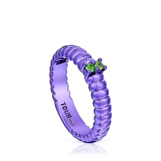 Anillo de plata en color morado con cromodiópsido Virtual Garden