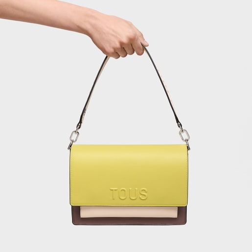 Medium lime and nude Crossbody bag Audree Saffiano