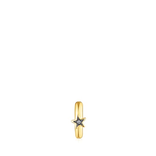 Earcuff con placcatura in oro 18 kt su argento e stella di diamanti Nocturne