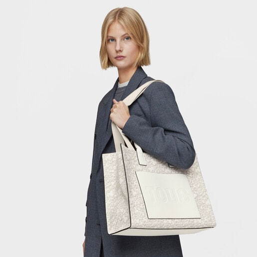 Shopper grande Amaya em cinzento-claro Kaos Mini Evolution