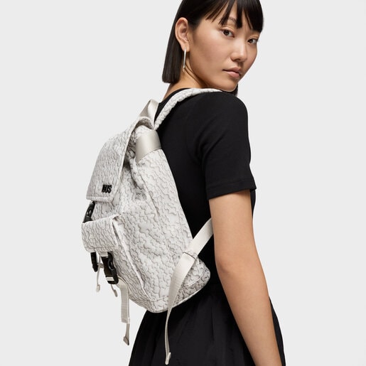 White Backpack Kaos Mini Puffy Soft