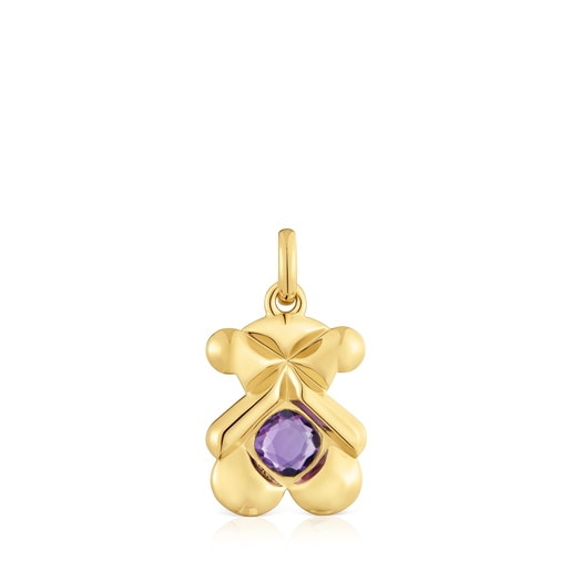 Pendant with 18kt gold plating over silver and amethyst TOUS Sweet 40s