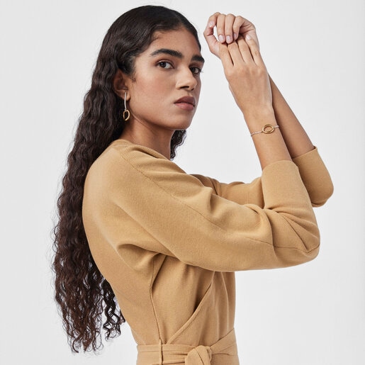 צמיד TOUS Hav בשני גוונים מוורמיל כסף, עם טבעת