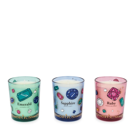 Set of 3 TOUS Gems candles