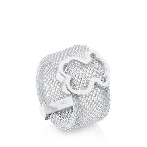 Silver Ring 1cm Bear silouette TOUS Mesh | TOUS