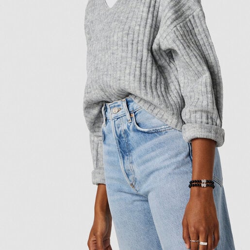 Silver Sweet Dolls Bracelet with Onyx