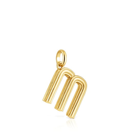 Medium 18kt gold plating over silver letter M Pendant TOUS Alphabet