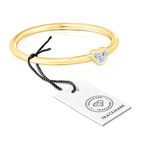 San Valentin Ring in gold with diamonds and a heart motif