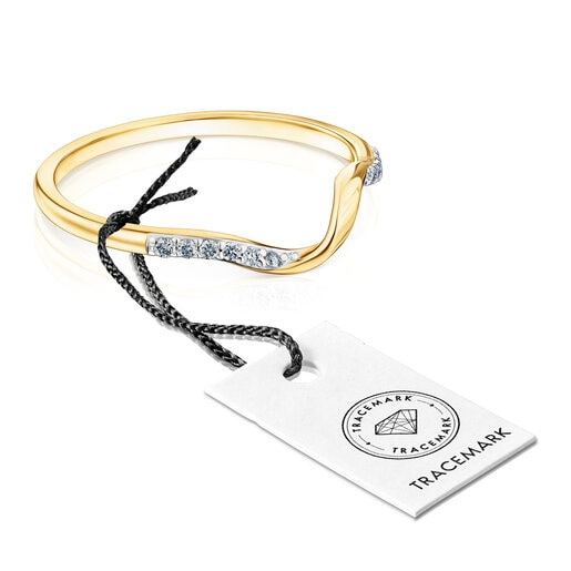 טבעת ספירלה TOUS Beach מזהב עם יהלומים