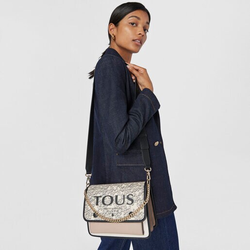 תיק צד TOUS Kaos Mini Evolution Audree בינוני בצבע בז'