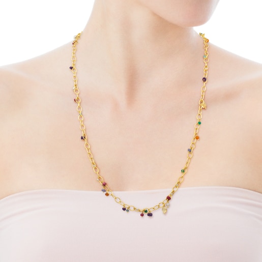 Колье Elise из серебра с позолотой и драгоценными камнями