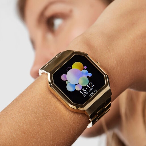 Reloj smartwatch B-Connect de acero IP dorado