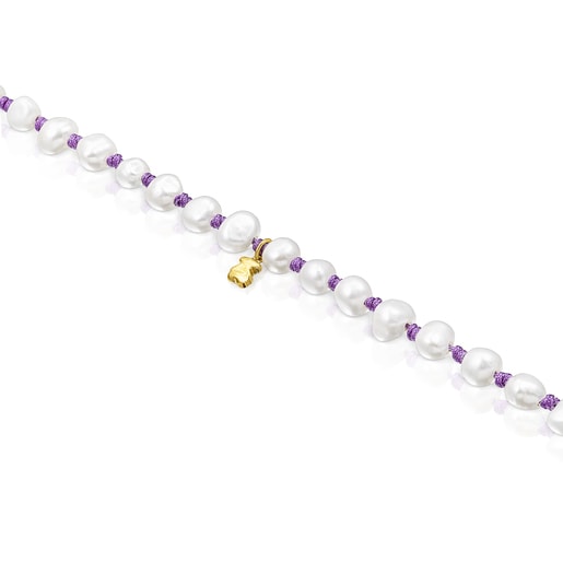 Collier TOUS Joy Bits en nylon lilas avec perles