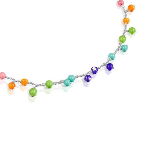 Silver and colored Murano glass TOUS Icon Glass Necklace