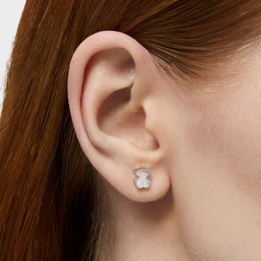 Silver TOUS Puppies Earrings 0,5cm.