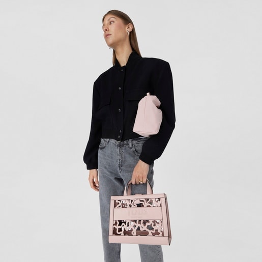 Medium pink Amaya Kaos Shock shopping bag