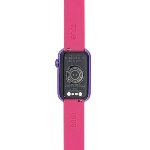 Montre smartwatch avec bracelets en nylon et en silicone fuchsia T-Band