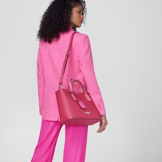 Μικρή πολύχρωμη-ροζ τσάντα Tote TOUS Essential