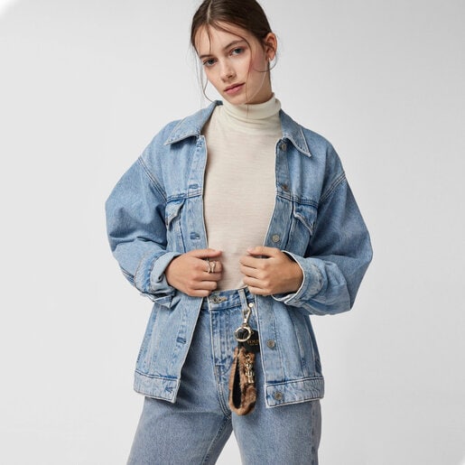 Porte-clés strap Amaya Wild beige et noir