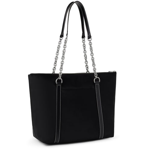 Tote bag grande Empire Soft Chain preta