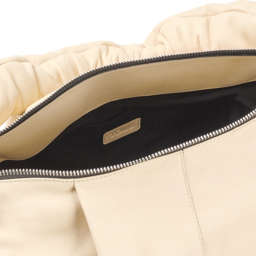 Große One-Shoulder-Tasche TOUS Soft aus beigefarbenem Leder
