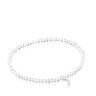 Pulsera elástica con cuarzo cristal de roca y luna de plata TOUS Motivos