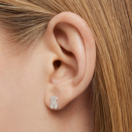 Silver TOUS Bear Earrings Bear motif