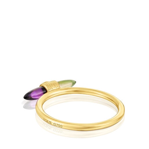 Gold Lure Ring with gemstones