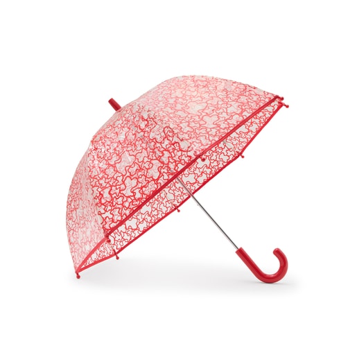 Paraguas transparente Kaos Rojo