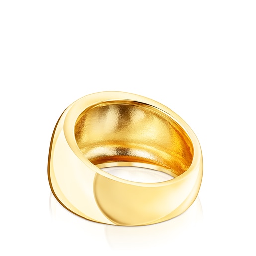 Anello bombato con placcatura in oro 18 kt su argento TOUS Basics