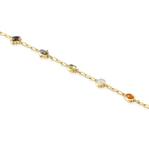 Pulsera con baño de oro 18 kt sobre plata y gemas Magic Nature