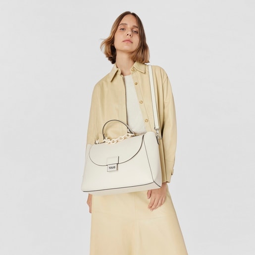 ベージュのラージ・シティバッグ TOUS Sylvia