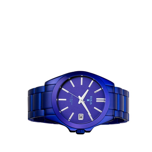Uhr Drive Alumino aus eloxiertem Aluminium in blau