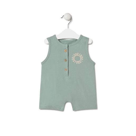 Short baby playsuit in Classic mist