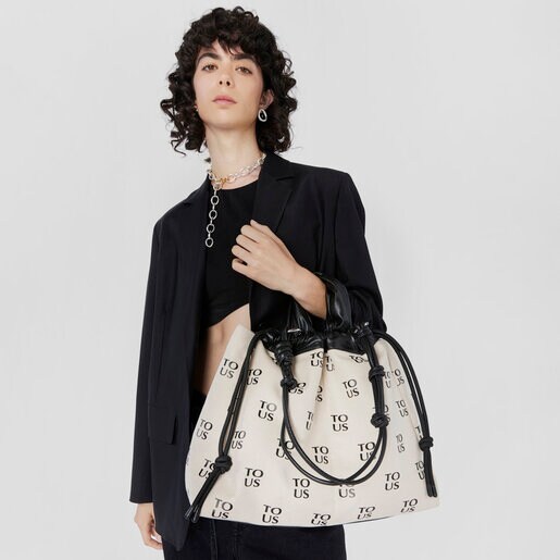 ベージュのラージワンショルダーバッグ TOUS TO-US