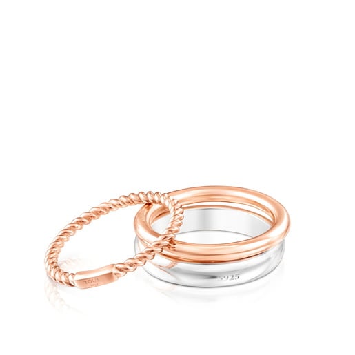 Σετ Δαχτυλίδια Ring Mix από Ασήμι, ροζ Ασήμι Vermeil και Ζαφείρι