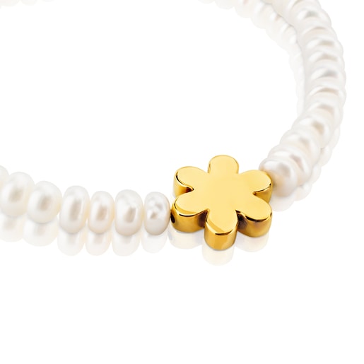 Gold TOUS Basics Bracelet with Pearl