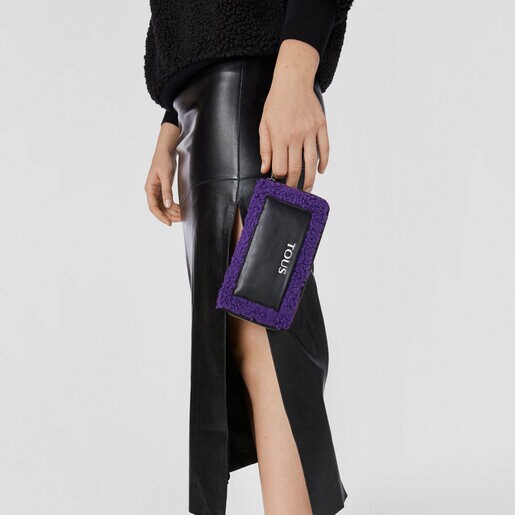 ライラックカラーのウォレット TOUS Empire Fur