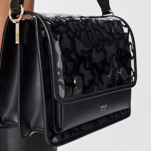 Bandolera mediana Audree transparente y negro