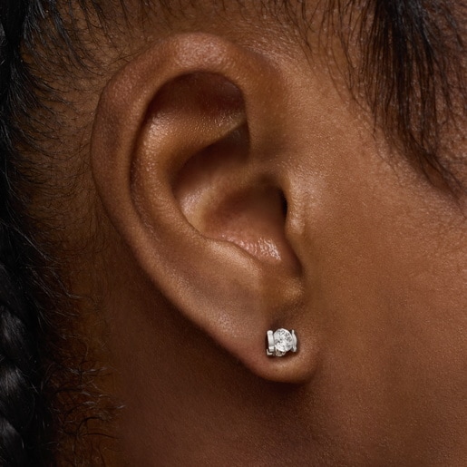 Aretes cortos de platino con diamantes creados en laboratorio 0,50 ct Sweet Diamonds LGD