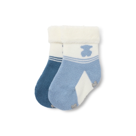 Conjunto de 2 pares de peúgas de bebé SSocks azul