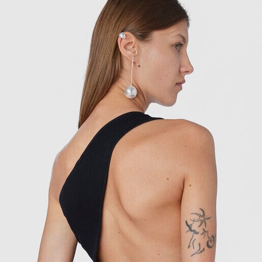 Aretes largos de plata Belinda X TOUS