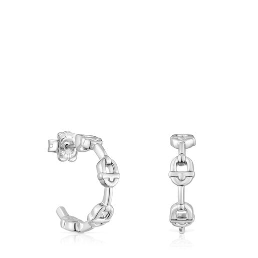 17.4 mm silver logo Hoop earrings TOUS MANIFESTO