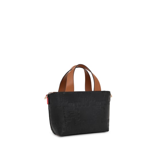 Μικρή τσάντα-καλάθι TOUS Nanda σε μαύρο και καφέ χρώμα