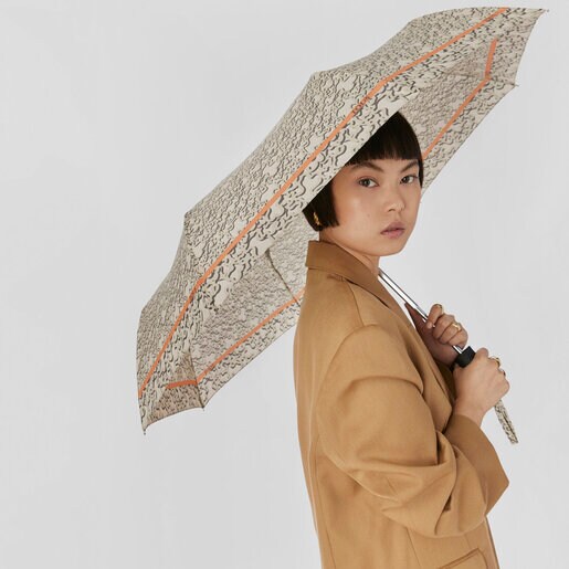 מטרייה מתקפלת Kaos Mini Evolution בצבע בז'