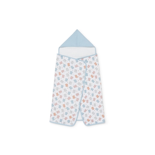 Tous Baby bath cape in Colors blue