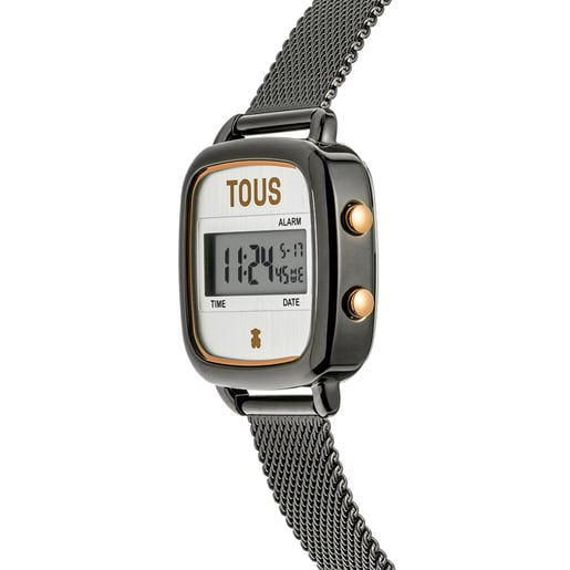 Rellotge digital amb braçalet d'acer IPG gris D-Logo New