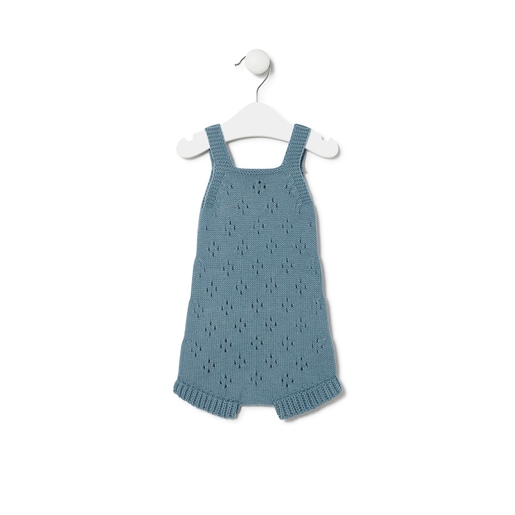 Knitted baby romper in Tricot blue
