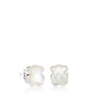 Silver TOUS Color Earrings with faceted mother-of-pearl Bear motif