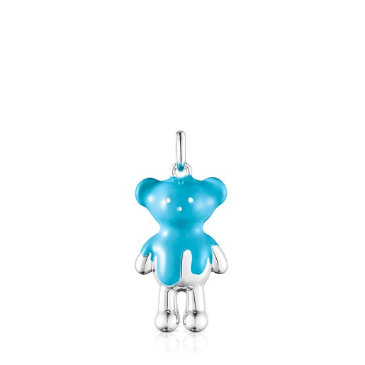 Pingente Teddy Bear em prata e esmalte azul - Exclusivo online